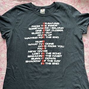 Vintage Linkin Park Chester Bennington Songs Band Tee 2XL Black Graphic Shirt